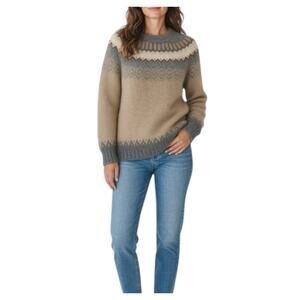 HANDICRAFT VTG Alpaca Wool Sweater Sz L Brown Timeless Retro Y2K Cozy Made Peru